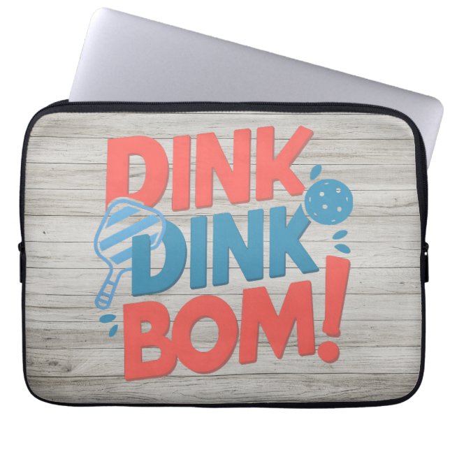Pickleball slogan Dink Dink Boom Funny Pickleball Laptop Sleeve (Voorkant)