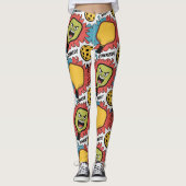 Pickleball SMASH WHIFF Comic Burst Dinked Leggings (Voorkant)