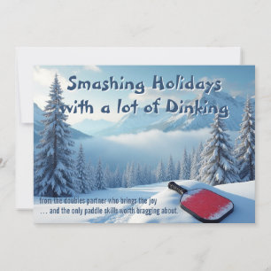 Pickleball🎅 Smashmas Sass & Sneeuwbal Saves Feestdagenkaart