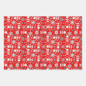 Pickleball Sneeuwballen Ornamenten & peddels Rood Inpakpapier Vel (Voorkant)