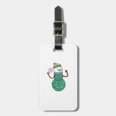 Pickleball Sneeuwman Grappig Kerstmis Xmas Bagagelabel (Voorkant verticaal)
