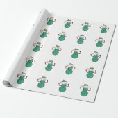Pickleball Sneeuwman Grappig Kerstmis Xmas Cadeaupapier (Uitgerold)