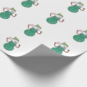 Pickleball Sneeuwman Grappig Kerstmis Xmas Cadeaupapier (Hoek)