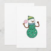 Pickleball Sneeuwman Grappig Kerstmis Xmas Kaart (Voorkant / Achterkant)