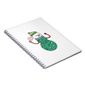 Pickleball Sneeuwman Grappig Kerstmis Xmas Notitieboek (Rechterzijde)