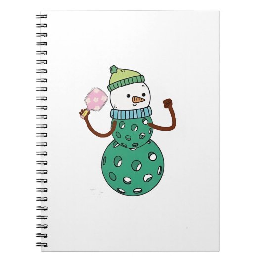 Pickleball Sneeuwman Grappig Kerstmis Xmas Notitieboek (Voorkant)