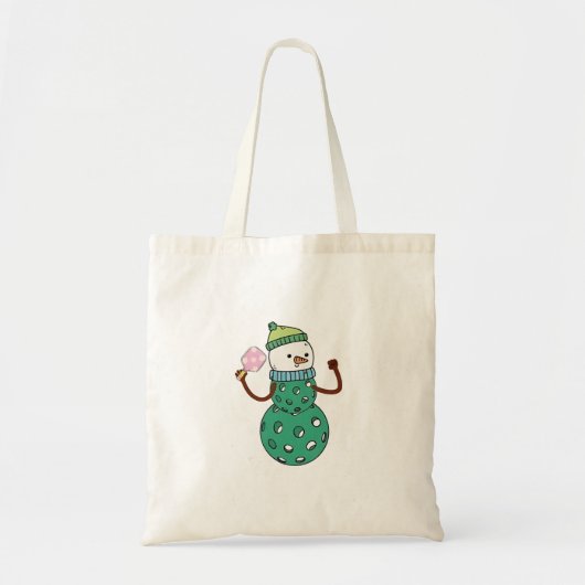 Pickleball Sneeuwman Grappig Kerstmis Xmas  Tote Bag (Voorkant)