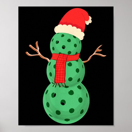 Pickleball-sneeuwman - grappige pickleball-kerst, poster (Voorkant)