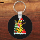 Pickleball sneeuwman - grappige pickleball kerst, sleutelhanger (Voorkant)