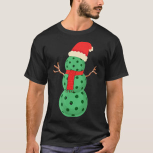 Pickleball-sneeuwman - grappige pickleball-kerst, t-shirt