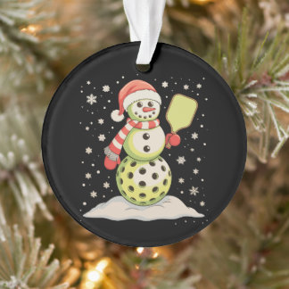 Pickleball Sneeuwman Kerstman Hoed Kerstverlichtin Ornament