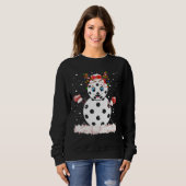 Pickleball Sneeuwman Kerstmis Winter Sport Spellet Trui (Voorkant volledig)