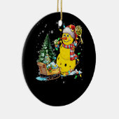 Pickleball Sneeuwman Santa Hat Lights Christmas Pi Keramisch Ornament (Rechts)