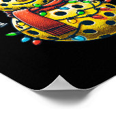 Pickleball Sneeuwman Santa Hat Lights Christmas Pi Poster (Hoek)