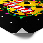 Pickleball Sneeuwman Santa Hat Lights Christmas Pi Poster (Hoek)