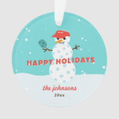 Pickleball Snowman Custom Vakantie Acryl Ornament (voorkant)