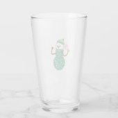 Pickleball Snowman Funny Christmas Glas (Achterkant)
