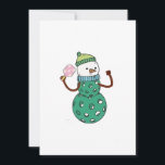 Pickleball Snowman Funny Christmas Kaart<br><div class="desc">Kerst pickleball thema,  sneeuwman sport graphic,  vakantie 2025 ontwerp,  winter paddle spel,  feestelijke pickleball humor,  sneeuwthema sport liefhebber,  kerst sneeuwbal spel,  pickleball fan vakantie,  ijzig spel plezier,  seizoensgebonden paddleball</div>