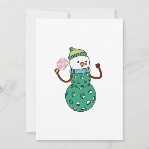 Pickleball Snowman Funny Christmas Kaart