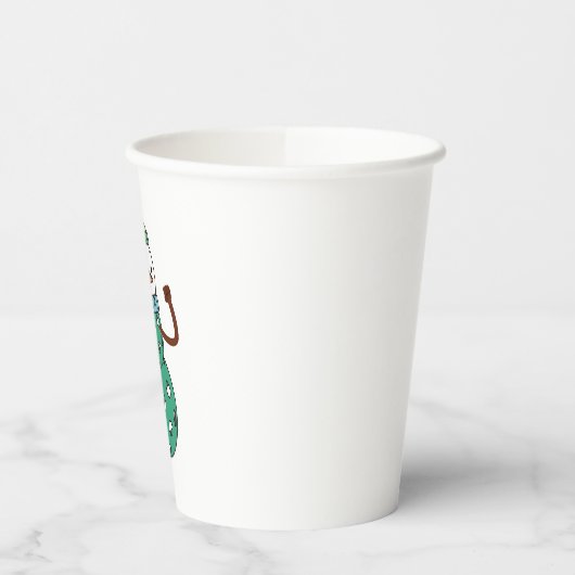 Pickleball Snowman Funny Christmas Papieren Bekers (Links)