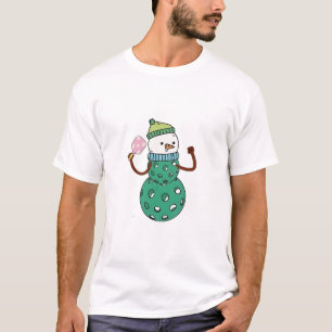 Pickleball Snowman Funny Christmas T-shirt