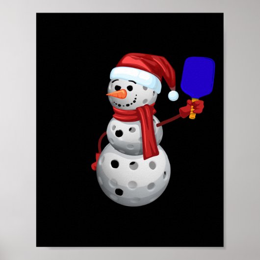 Pickleball Snowman Poster (Voorkant)