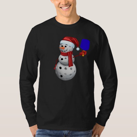 Pickleball Snowman T-shirt (Voorkant)