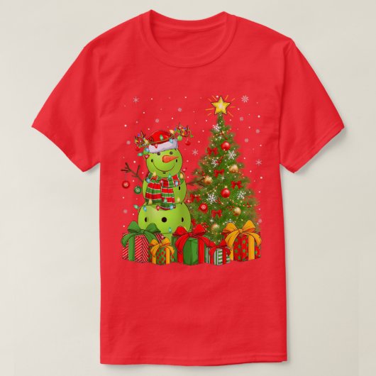 Pickleball Snowman Xmas Tree Santa Pickleball Chri T-shirt (Design voorkant)