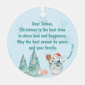 Pickleball Snowmen, kerst met een klein beetje Metalen Ornament (Achterkant)