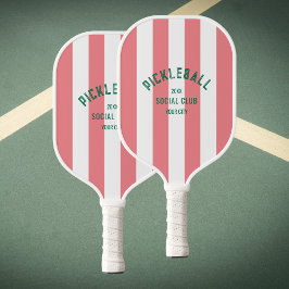 Pickleball Social Club Custom Pink Cabana Stripe Paddle