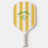 Pickleball Social Club Custom Yellow Cabana Stripe Paddle (Voorkant)