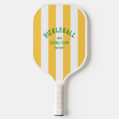 Pickleball Social Club Custom Yellow Cabana Stripe Pickleball Paddle (Achterkant)