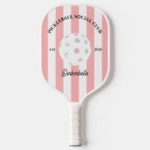 Pickleball Social Club Gestreept Gepersonaliseerd Paddle (Voorkant)