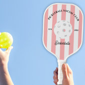 Pickleball Social Club Gestreept Gepersonaliseerd Pickleball Paddle