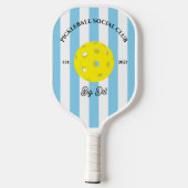 Pickleball Social Club Gestreept Gepersonaliseerd Pickleball Paddle (Achterkant)