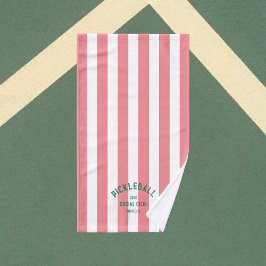 Pickleball Social Club Pink Cabana Stripe Handdoek