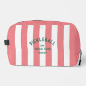 Pickleball Social Club Pink Stripe Monogram Toilettasje (Voorkant)