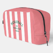 Pickleball Social Club Pink Stripe Monogram Toilettasje (Rechterhoek)