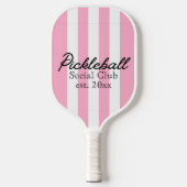 Pickleball Social Club Pink Stripes Retro Pickleball Paddle (Voorkant)