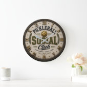 Pickleball Social Club Rustic Player Gift Grote Klok (Huis)