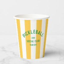 Pickleball Social Club Yellow Cabana Stripe Party