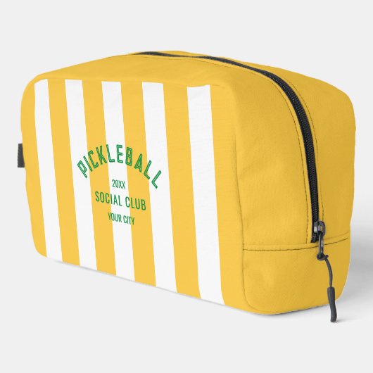 Pickleball Social Club Yellow Stripe Monogram Toilettasje (Rechterhoek)