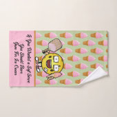 Pickleball Soft Serve Aardbei Roze en Groen Handdoek (Handdoek)