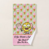 Pickleball Soft Serve Aardbei Roze en Groen Handdoek (Handdoek)