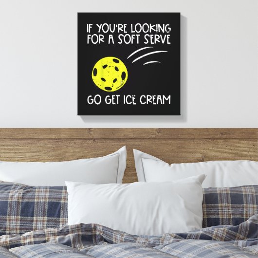 Pickleball Soft Serve Get Ice Cream Pickle Ball Me Canvas Afdruk (Insitu (Slaapkamer))