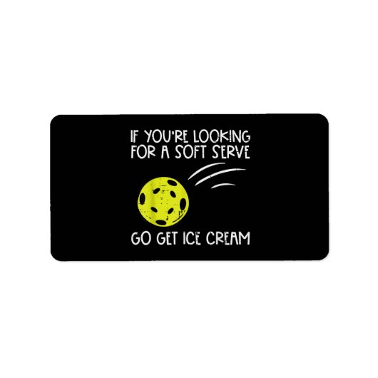 Pickleball Soft Serve Get Ice Cream Pickle Ball Me Etiket (Voorkant)