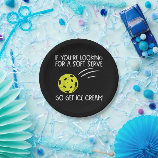 Pickleball Soft Serve Get Ice Cream Pickle Ball Me Papieren Bordje (Feest)