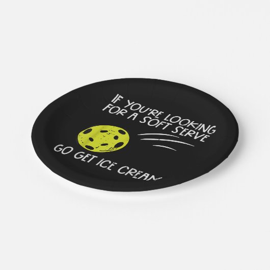 Pickleball Soft Serve Get Ice Cream Pickle Ball Me Papieren Bordje (Gekanteld)
