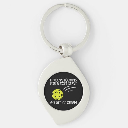 Pickleball Soft Serve Get Ice Cream Pickle Ball Me Sleutelhanger (Voorkant)