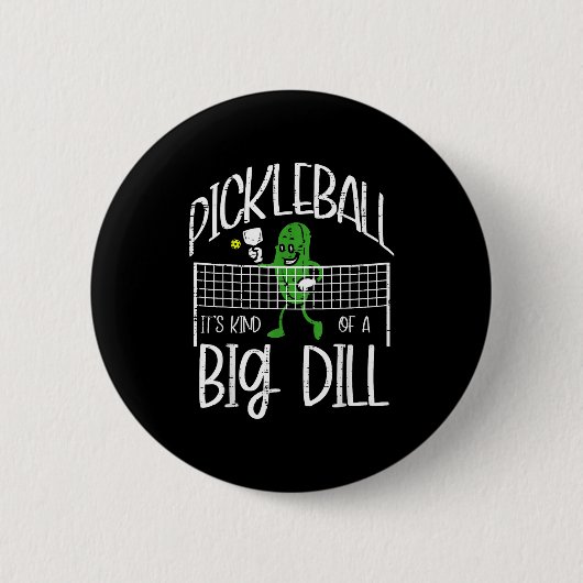 Pickleball soort grote dille grappige pickle bal v ronde button 5,7 cm (Voorkant)